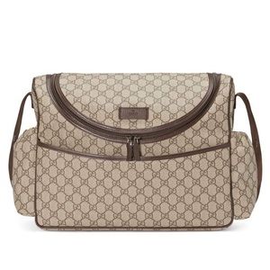 [GUCCI] Basic GG Supreme Canvas Diaper Bag -Beige